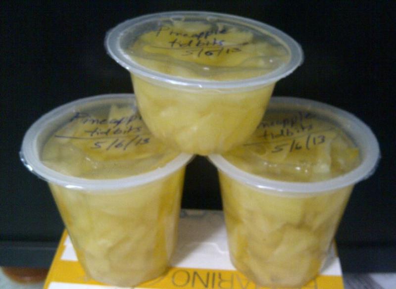 Pineapple Cubes in Sugar Syrup